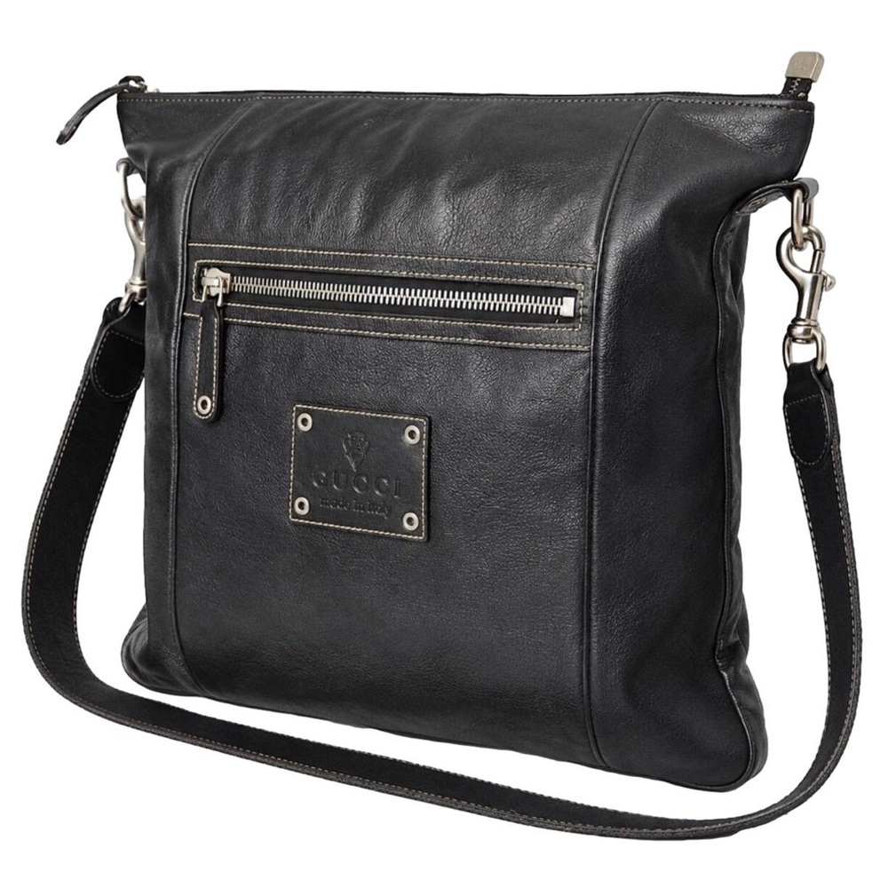 GUCCI Hysteria Black Leather Oversized Gucci Supreme Messenger Bag - Picture 6 of 17